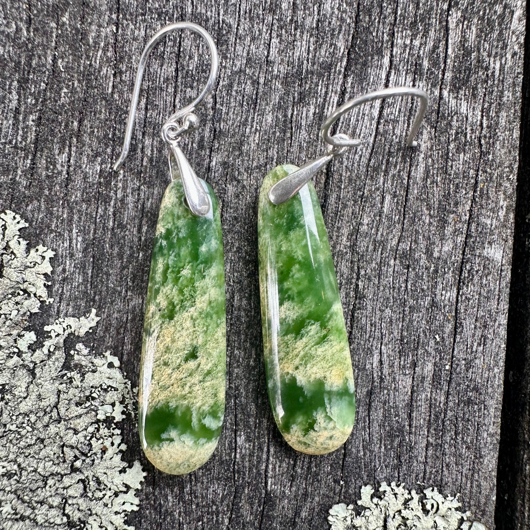 Small Marsden flower greenstone earrings