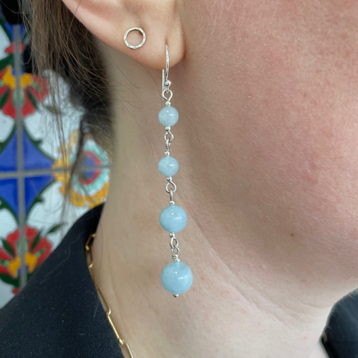 4 tier aquamarine earrings