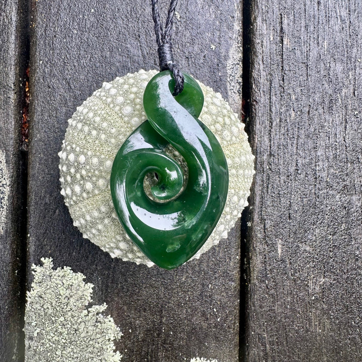 dark NZ greenstone rau kumara koru