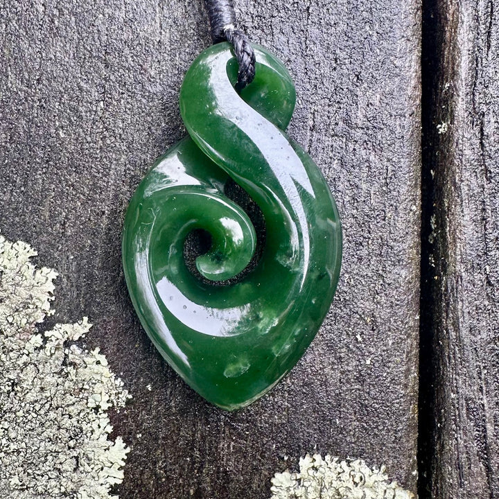 dark NZ greenstone rau kumara koru