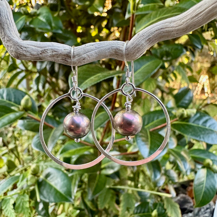 coffee coloured freshwater pearl earrings