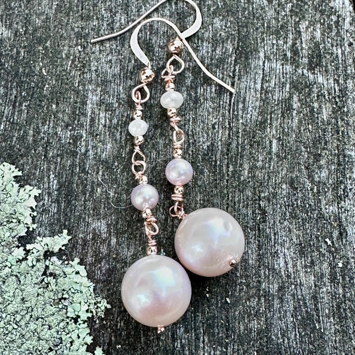 Cream freshwater pearl earrings