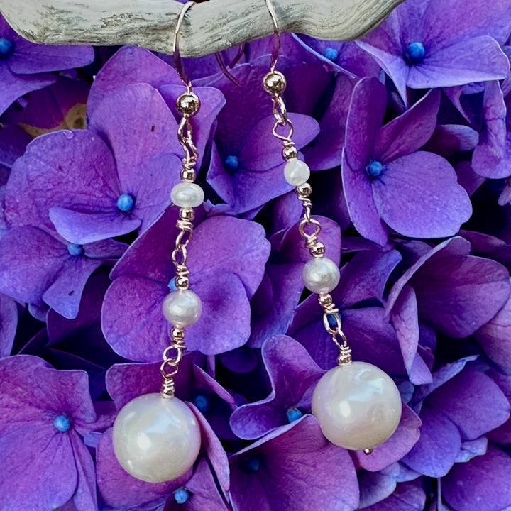 Cream freshwater pearl earrings