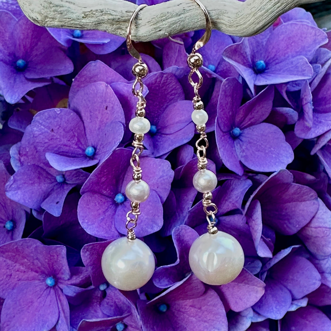 Cream freshwater pearl earrings