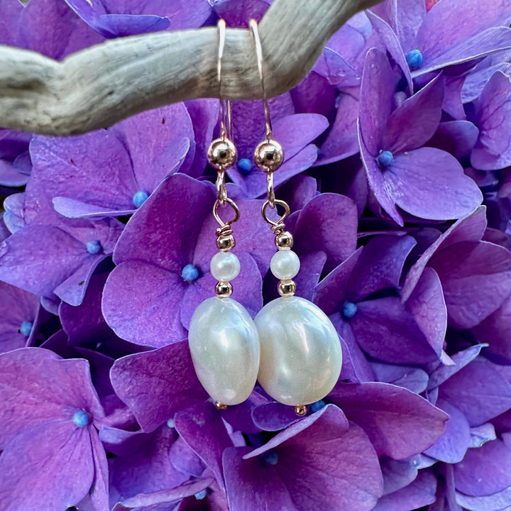white freshwater coin pearl earrings