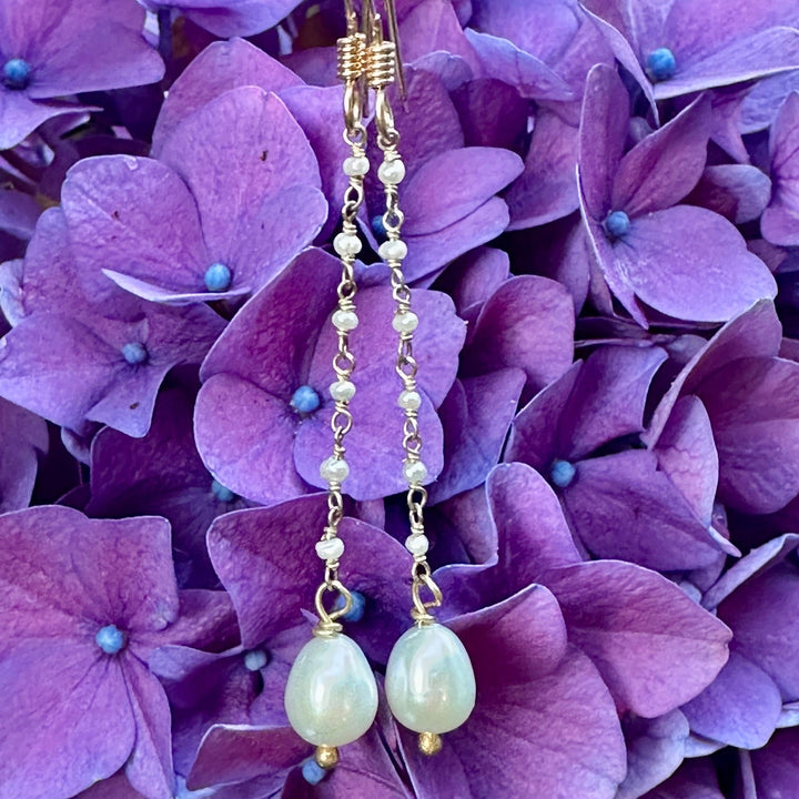 White freshwater pearl earrings
