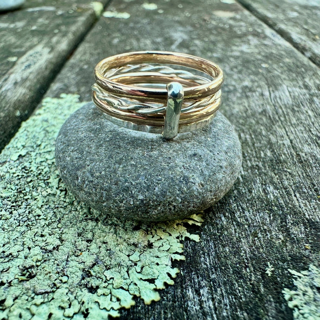 9ct rose gold and sterling silver fine unity ring