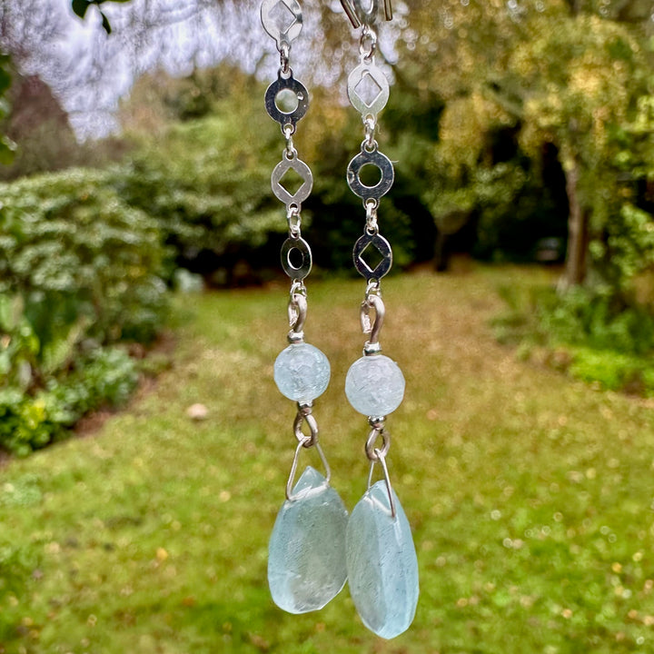 aquamarine drop earrings