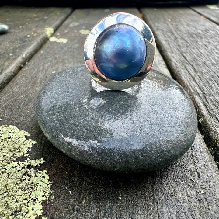 peacock mabe pearl ring