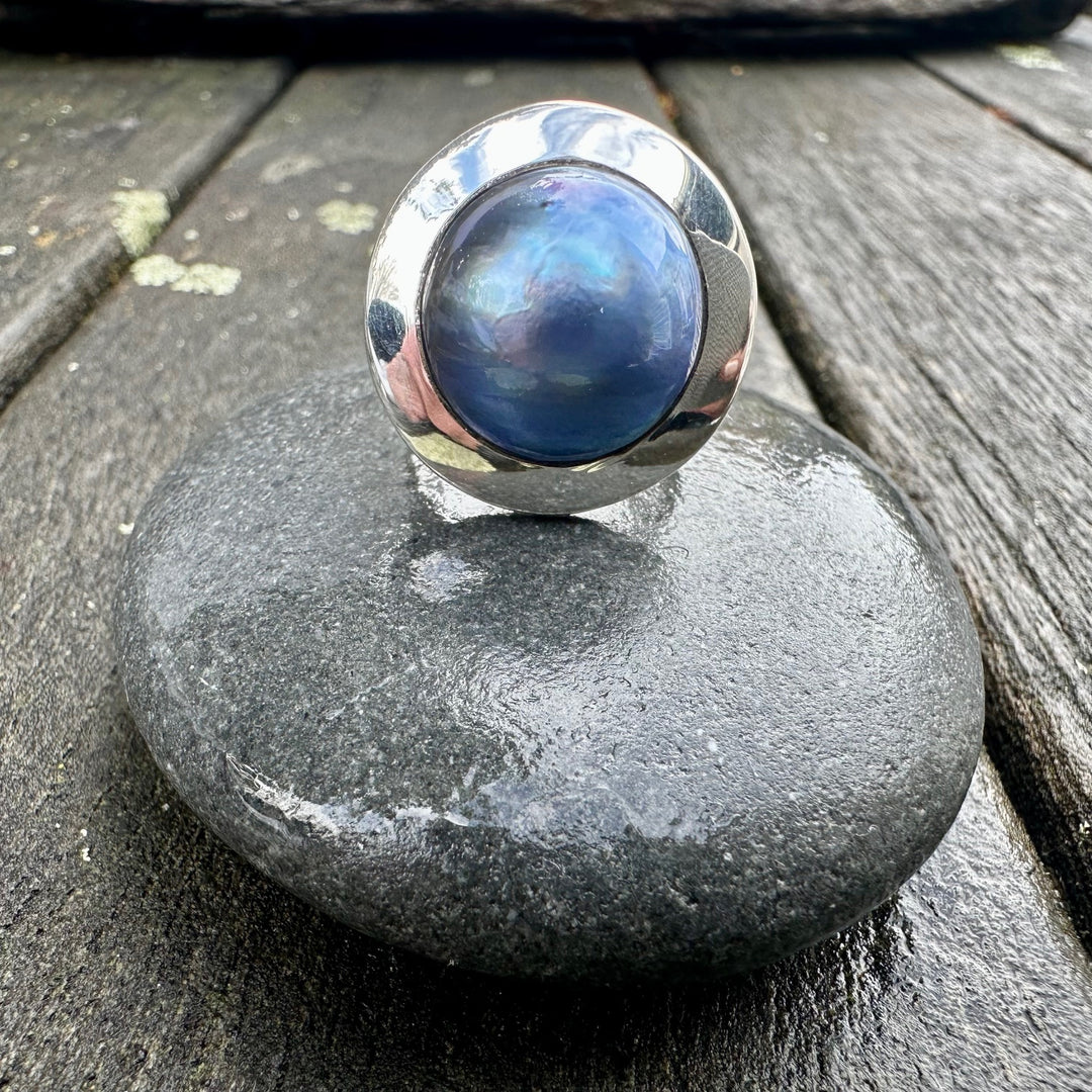 peacock mabe pearl ring