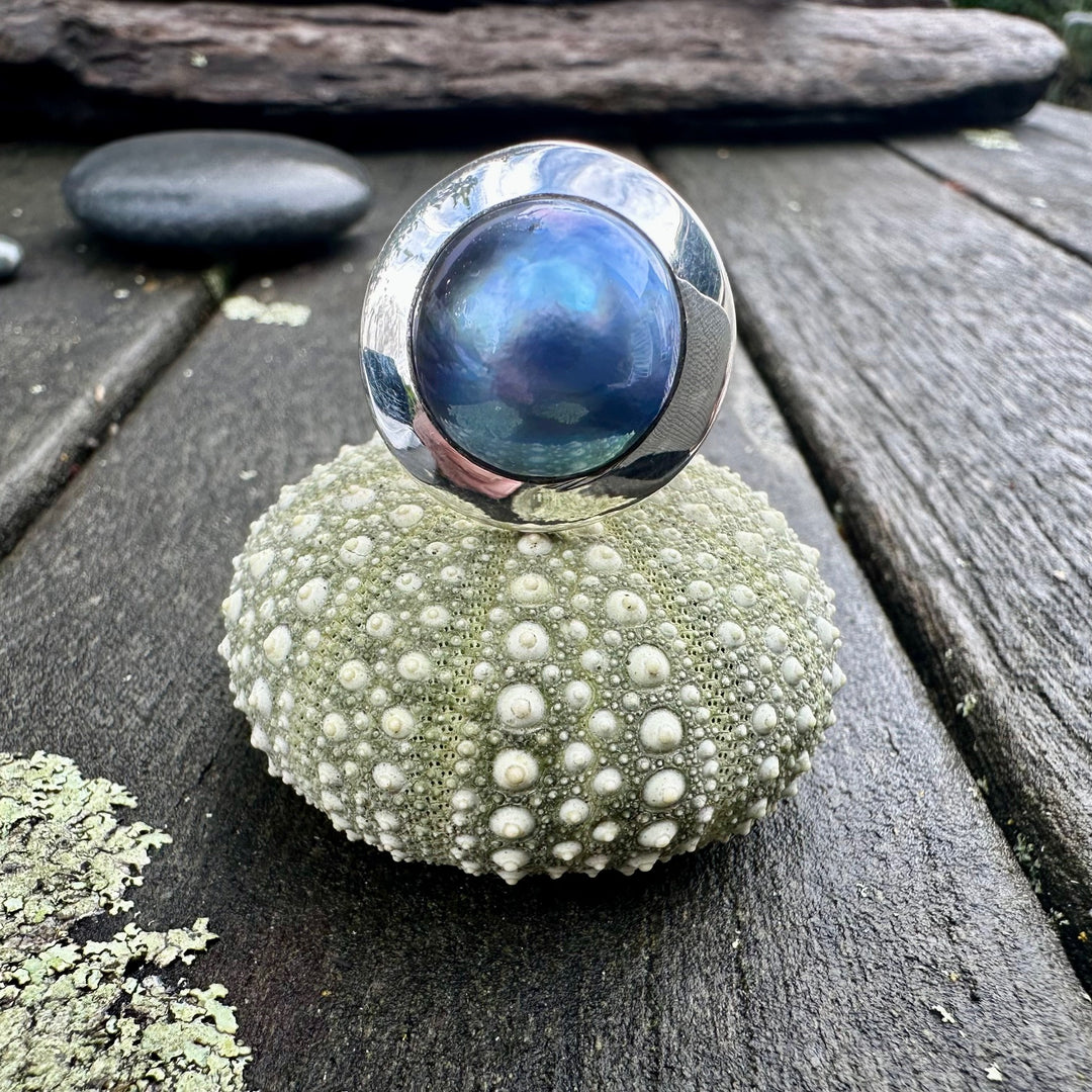 peacock mabe pearl ring
