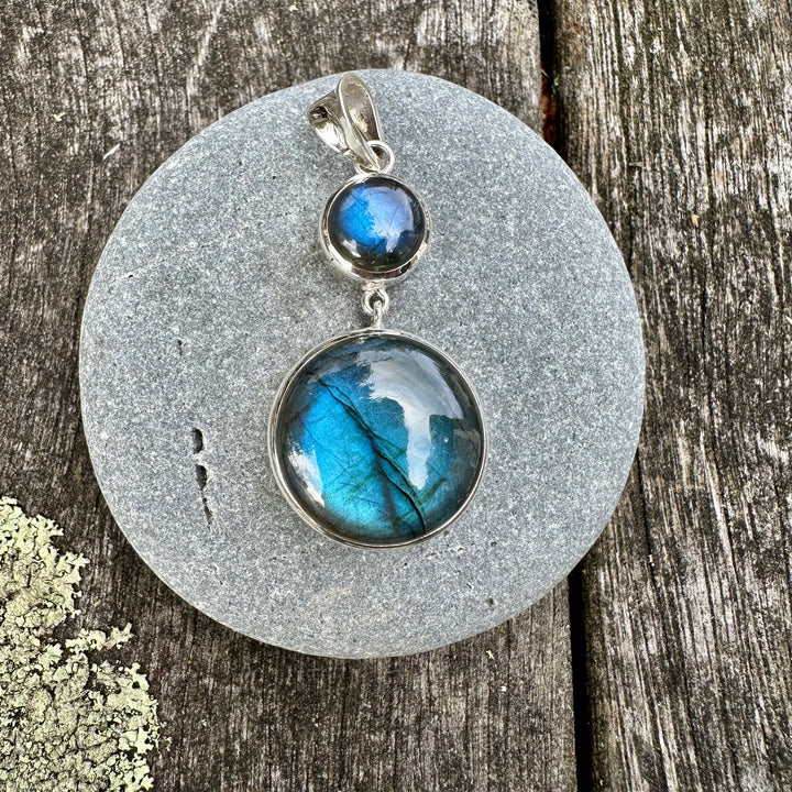 2 Tier labradorite pendant
