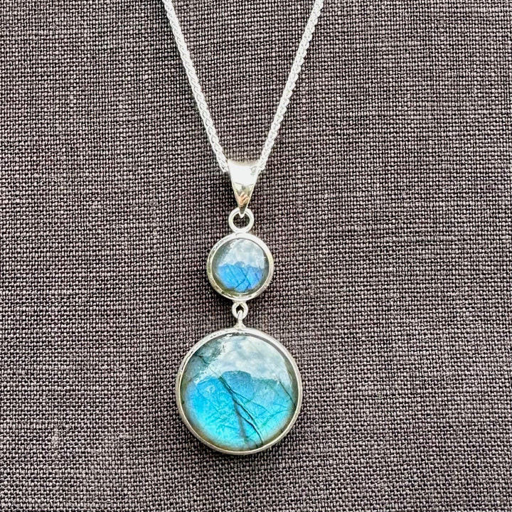 2 Tier labradorite pendant