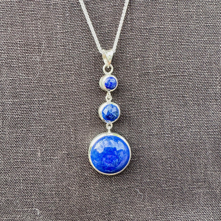 3 tier lapis lazuli pendant