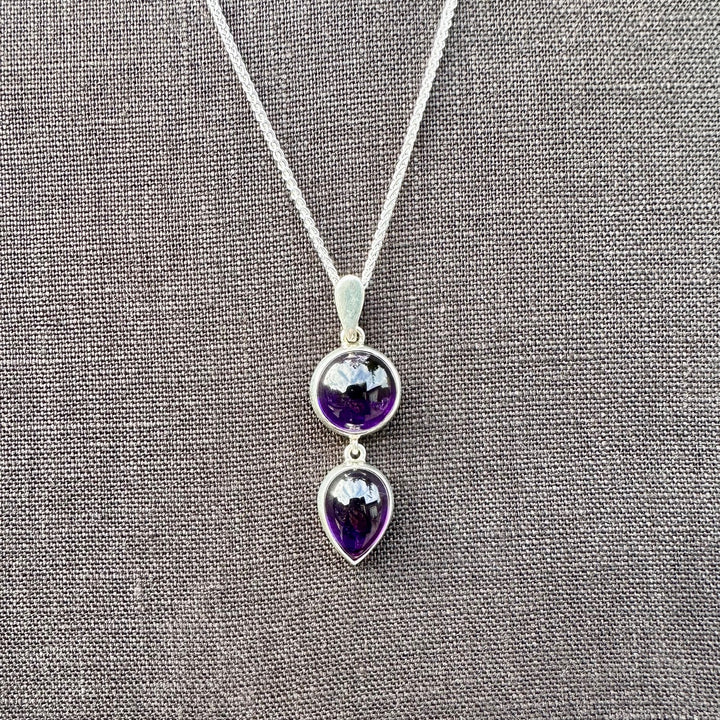 Two tier amethyst pendant
