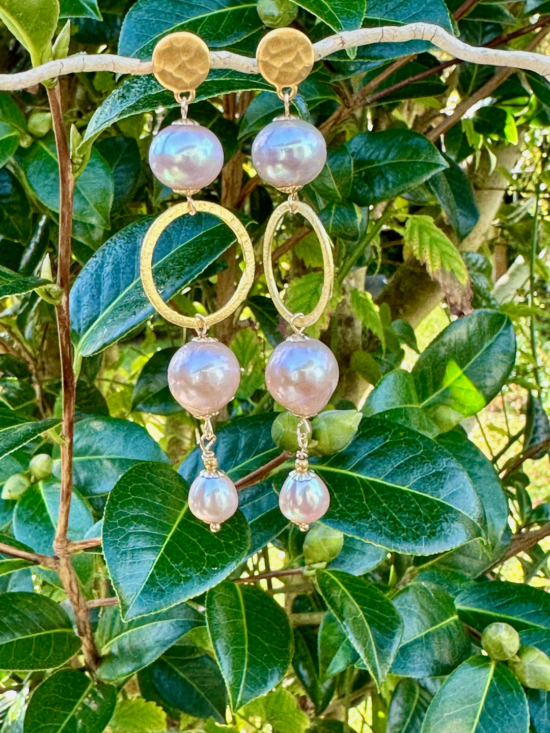 pink freshwater pearl earrings