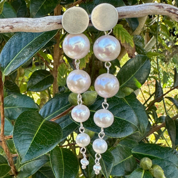 5 tier freshwater pearl earrings