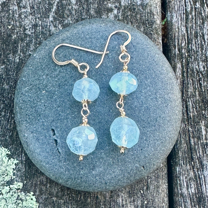 Faceted aquamarine earrings