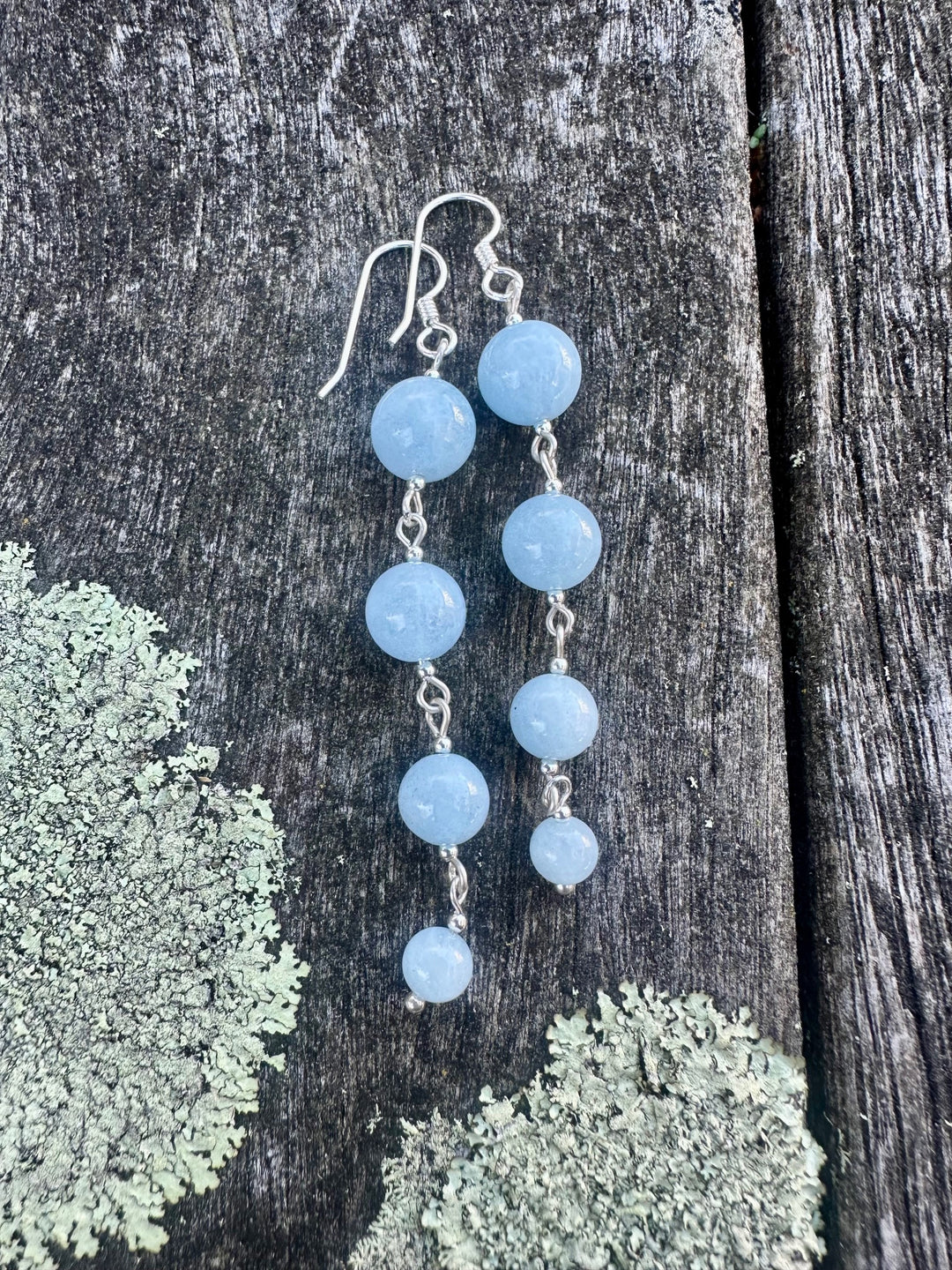 aquamarine 4 tier earrings