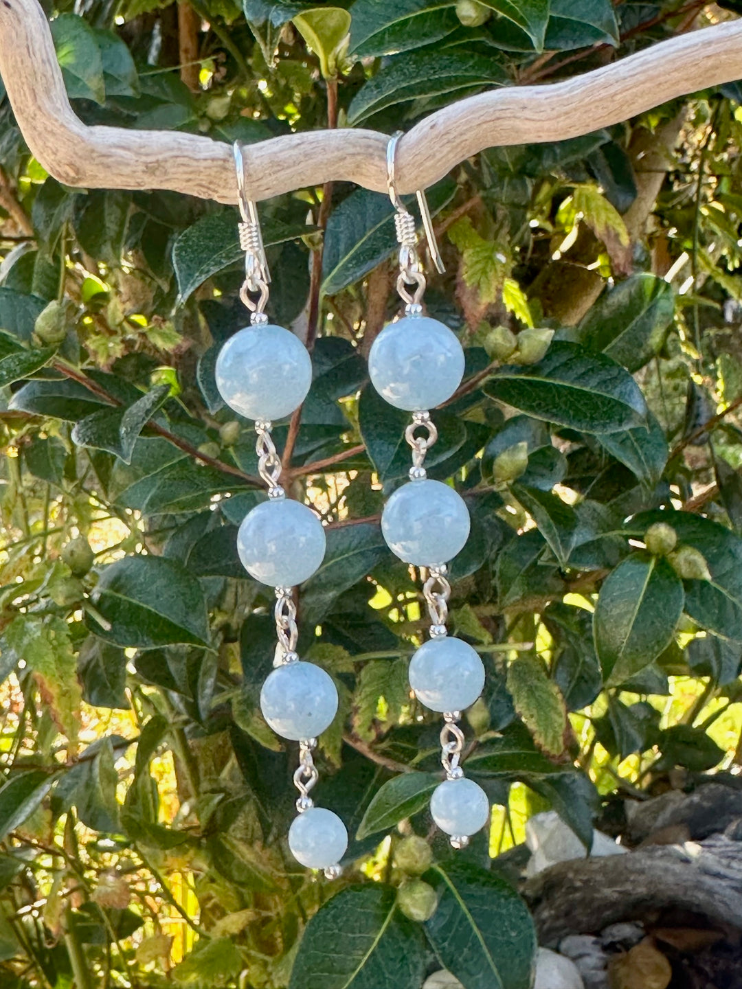 aquamarine 4 tier earrings