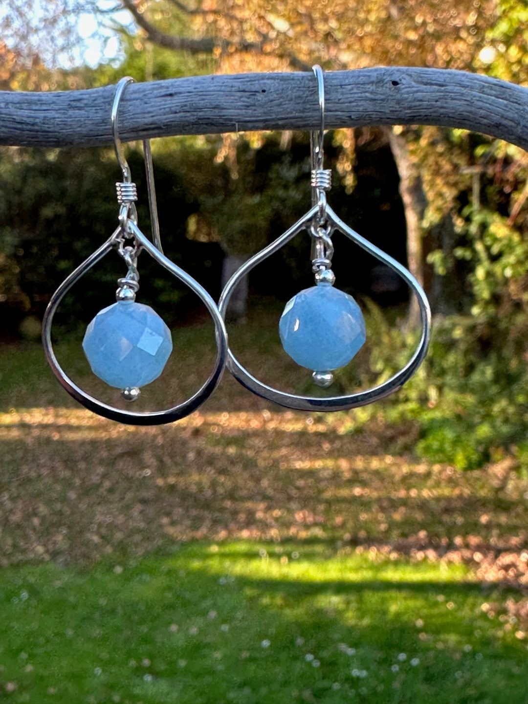 aquamarine earrings in sterling silver