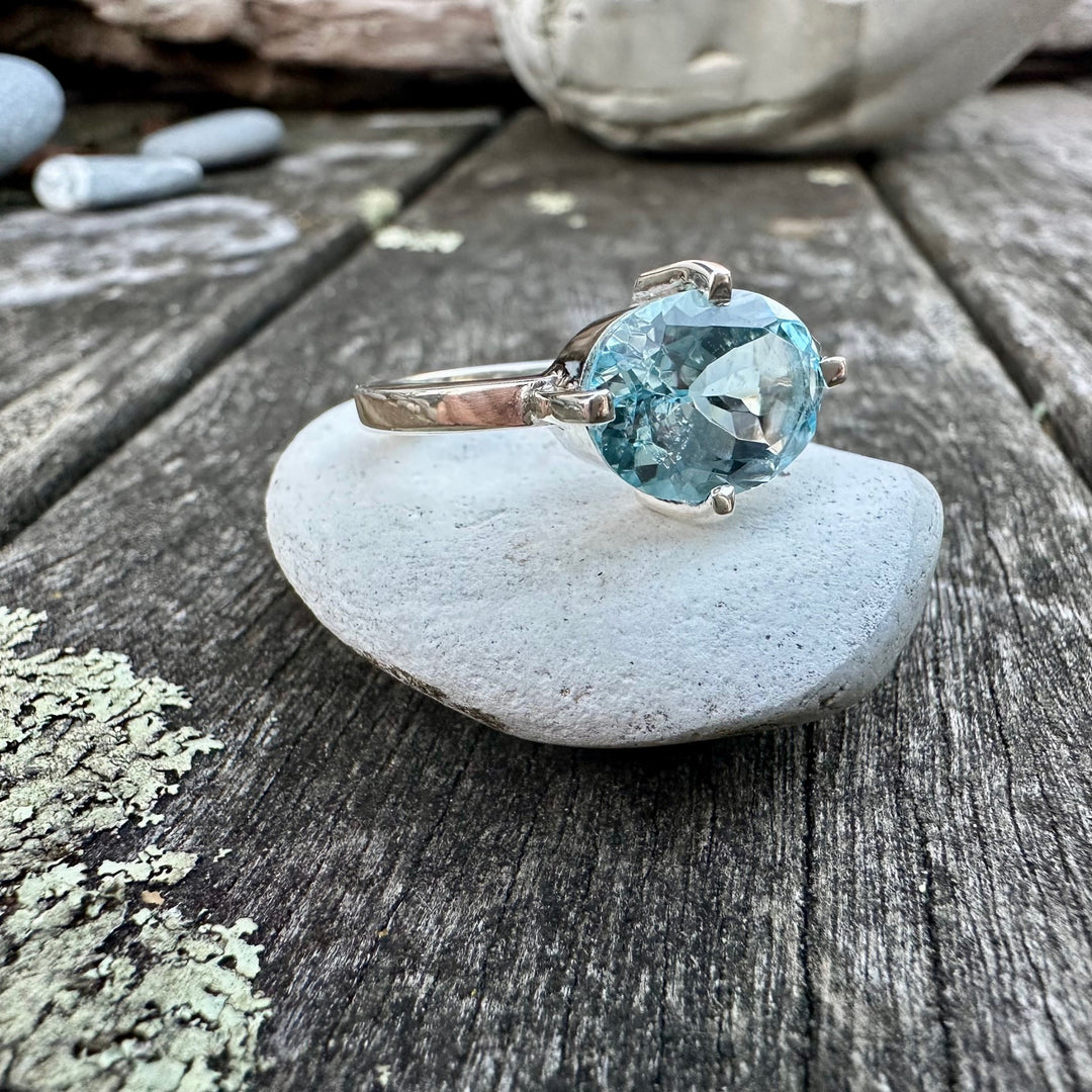 sky blue topaz ring