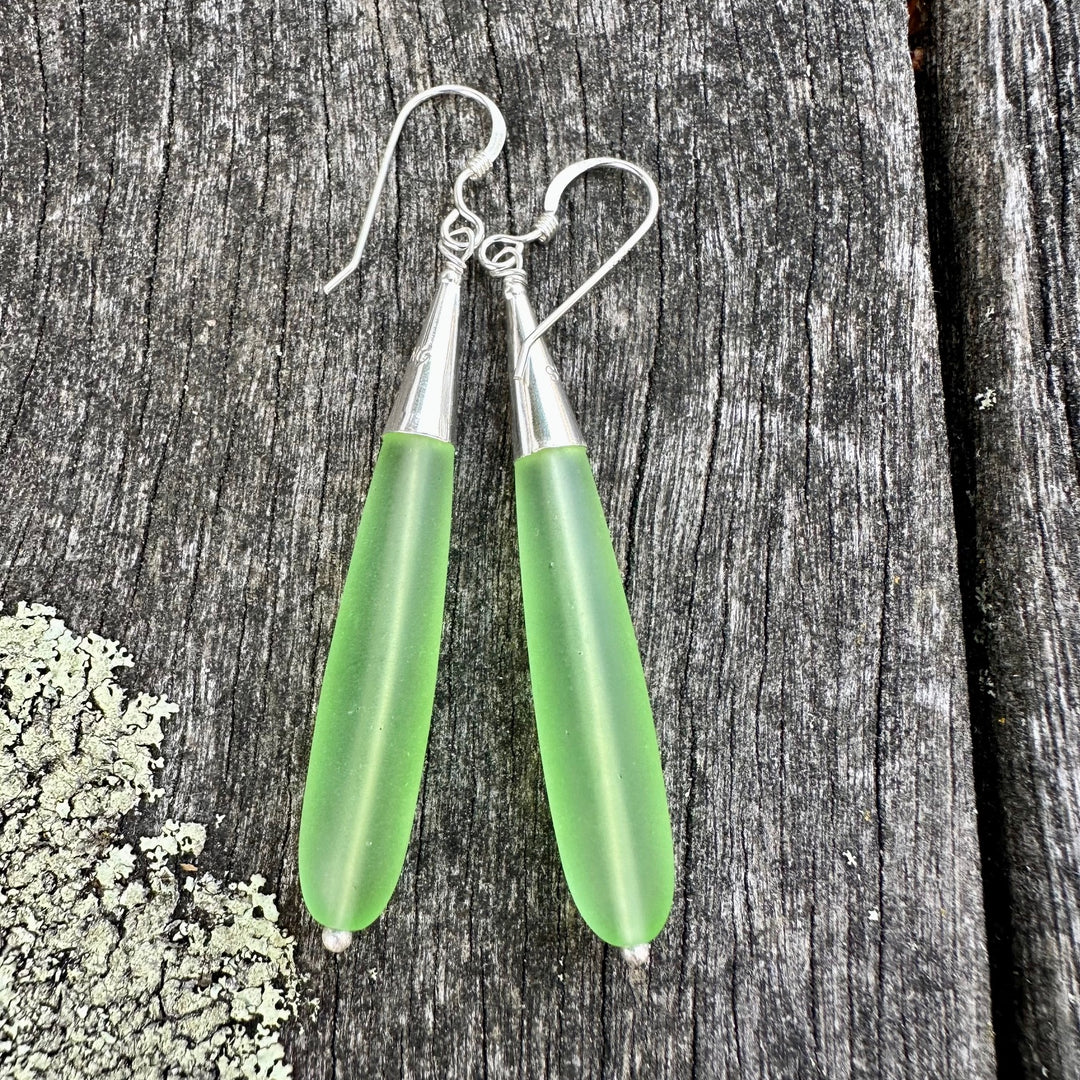 pale green sea glass drops