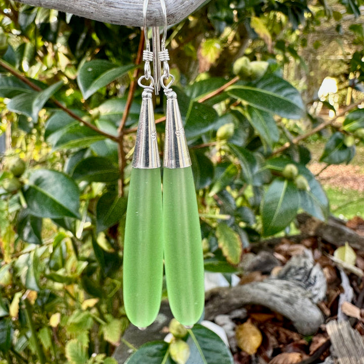 pale green sea glass drops
