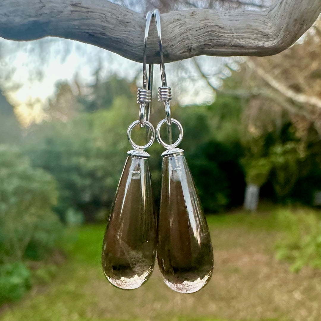 smoky quartz drop earrings