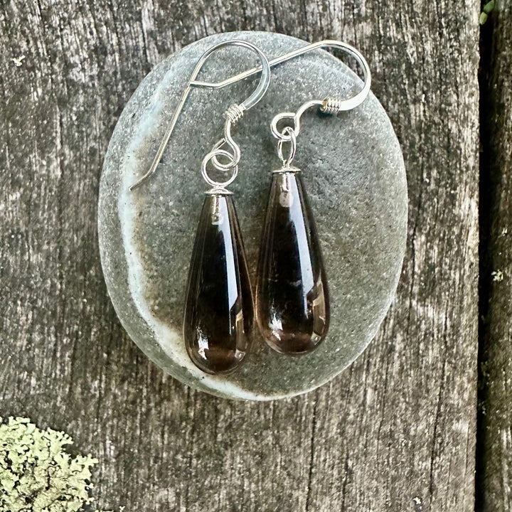 smoky quartz drop earrings