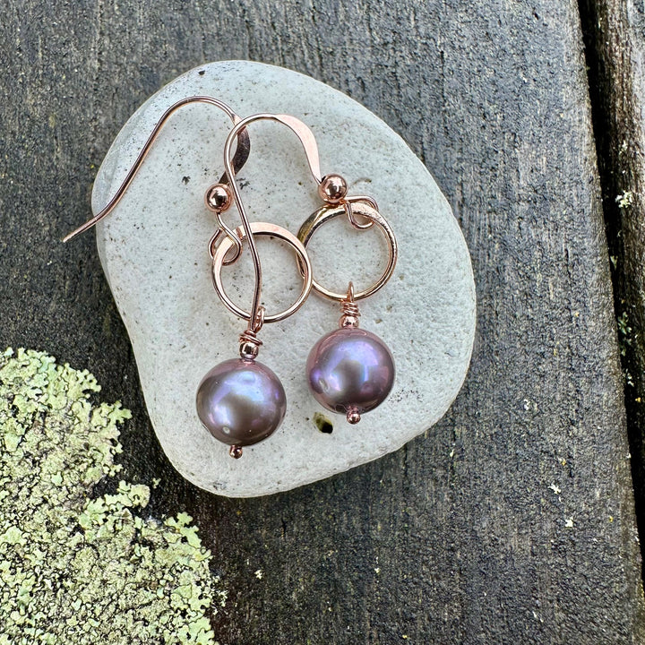 Peacock freshwater pearl earrings