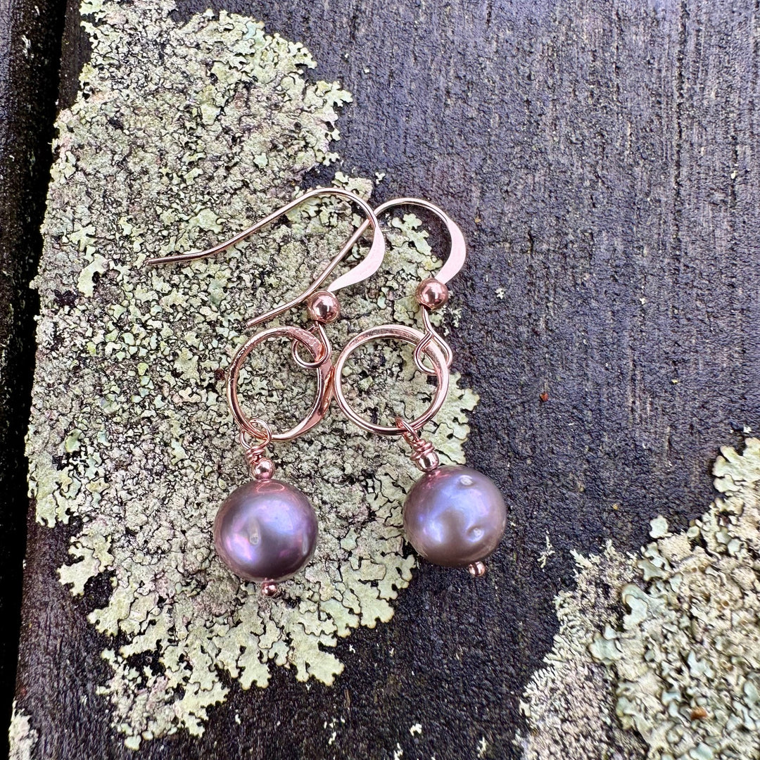 Peacock freshwater pearl earrings