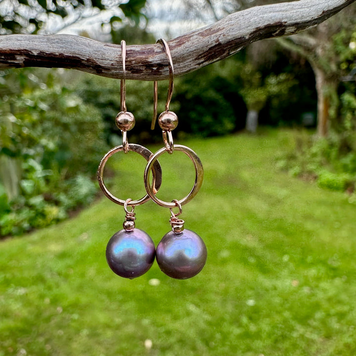 Peacock freshwater pearl earrings