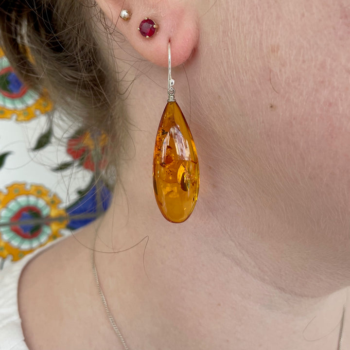 Baltic amber drop earrings