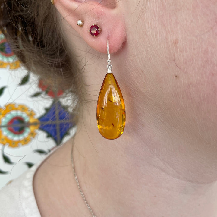 Baltic amber drop earrings