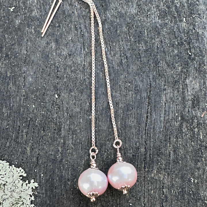 Pink freshwater pearl earrings