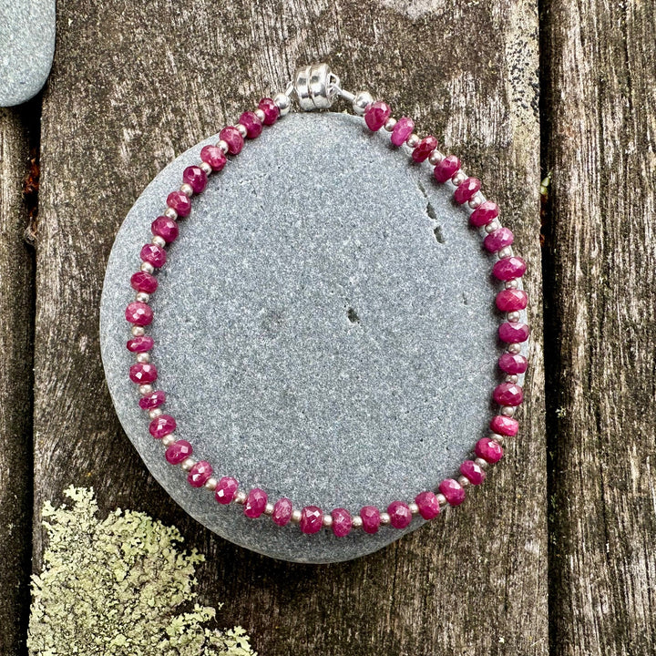 Faceted Indian ruby bracelet