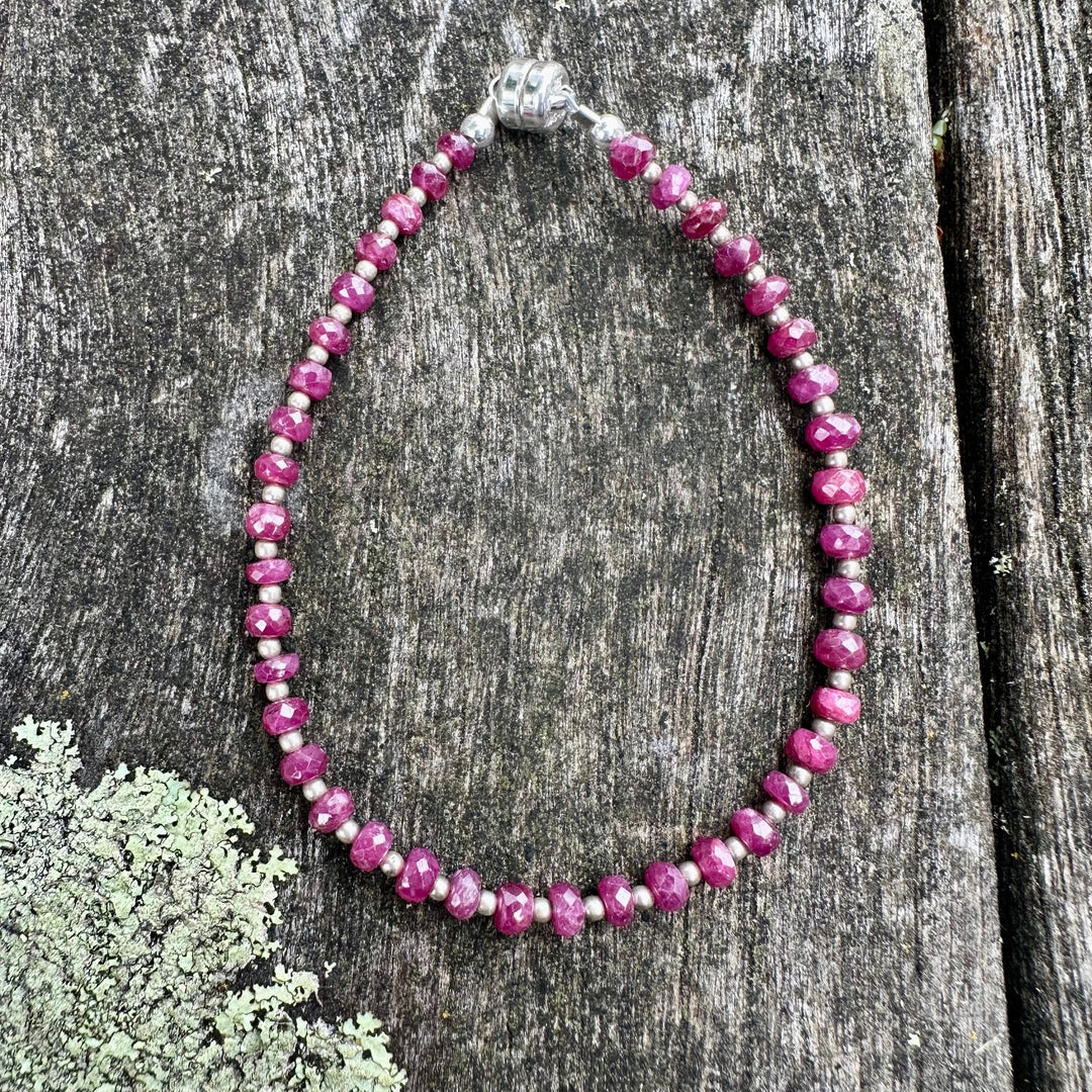 Faceted Indian ruby bracelet