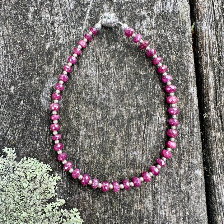 Faceted Indian ruby bracelet