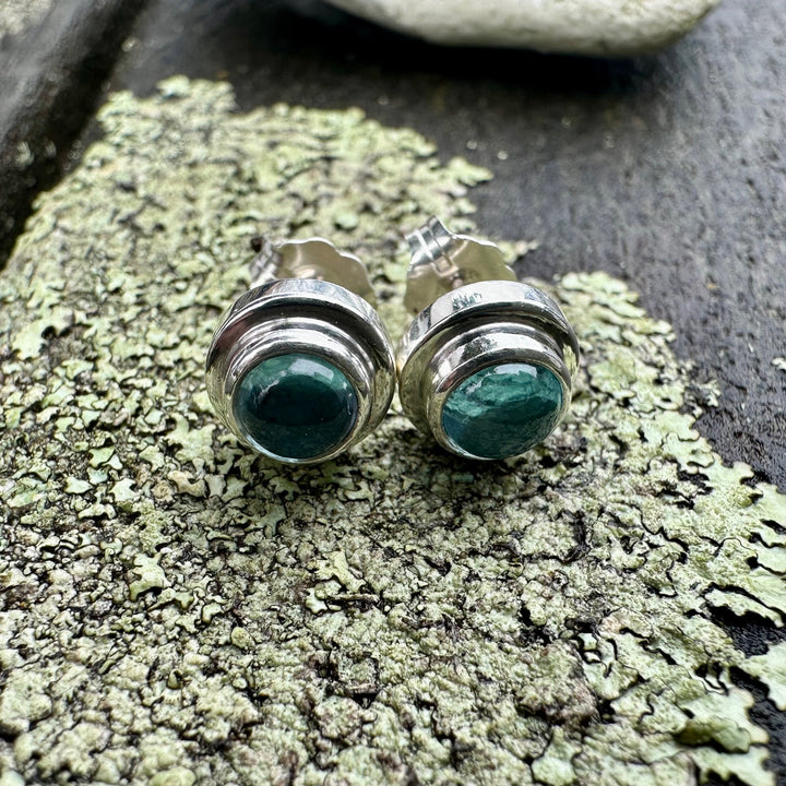 4mm blue topaz studs