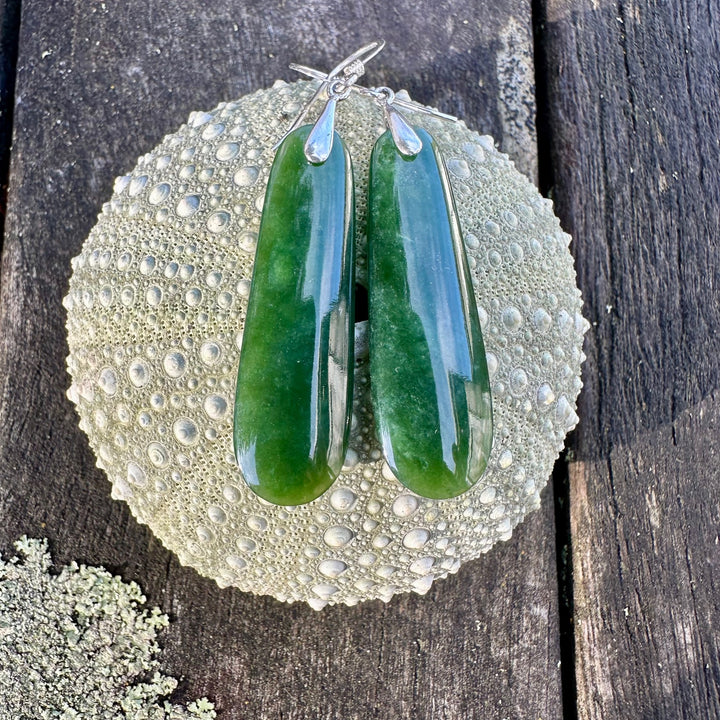 medium marsden flower pounamu earrings