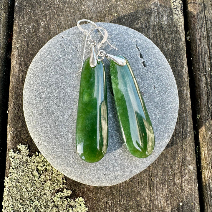 medium marsden flower pounamu earrings