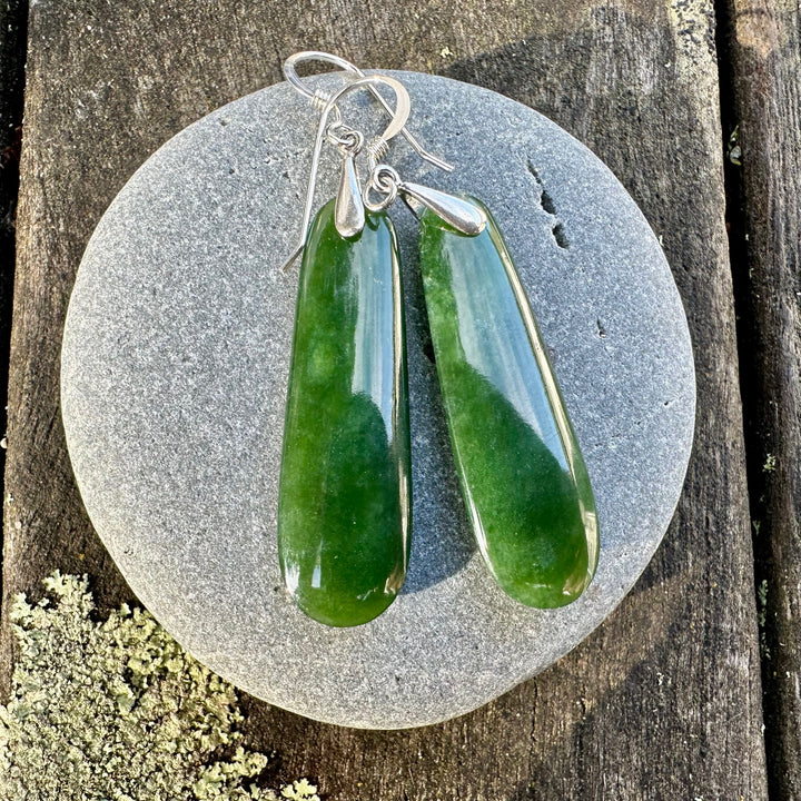 medium marsden flower pounamu earrings