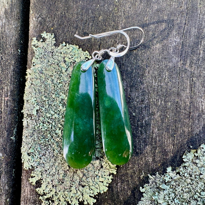 medium marsden flower pounamu earrings