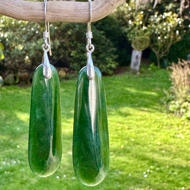 medium marsden flower pounamu earrings