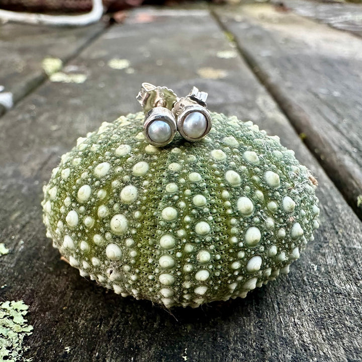 Tiny 3mm freshwater pearl studs
