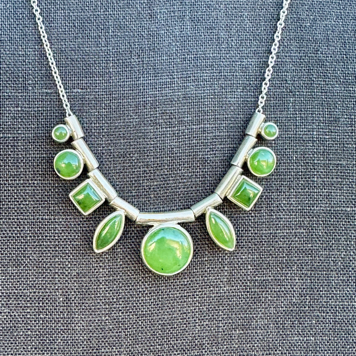 Pounamu Cabochon Necklace, New Zealand Greenstone