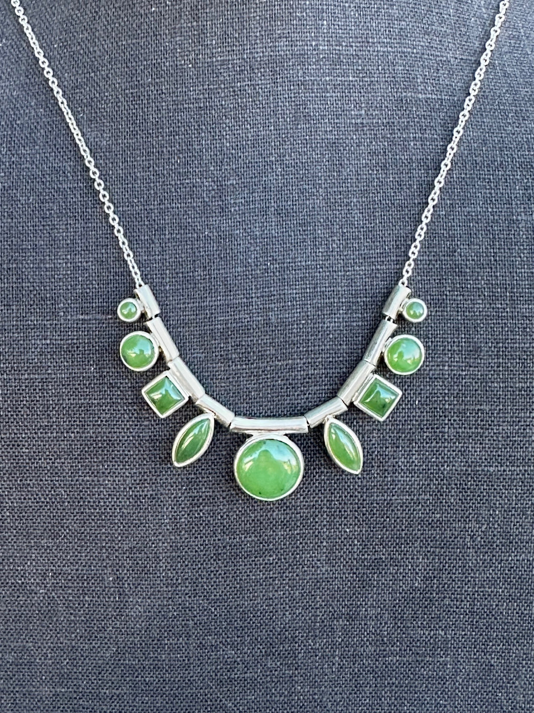 Pounamu Cabochon Necklace, New Zealand Greenstone