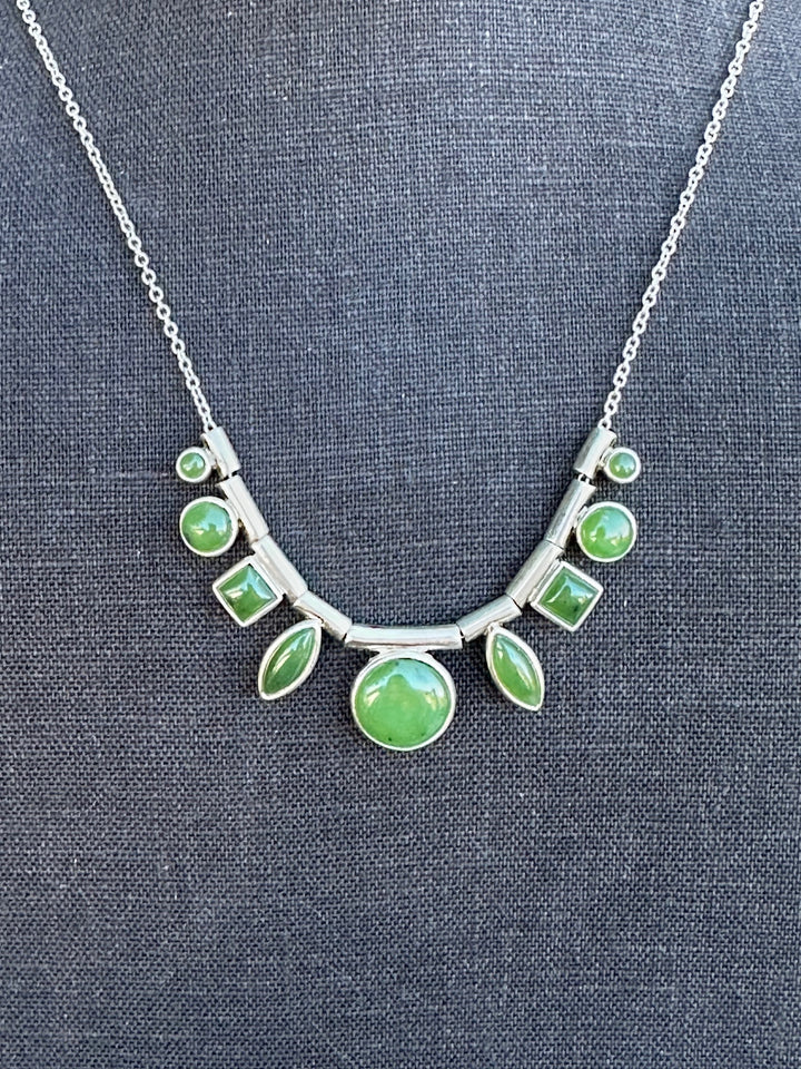 Pounamu Cabochon Necklace, New Zealand Greenstone