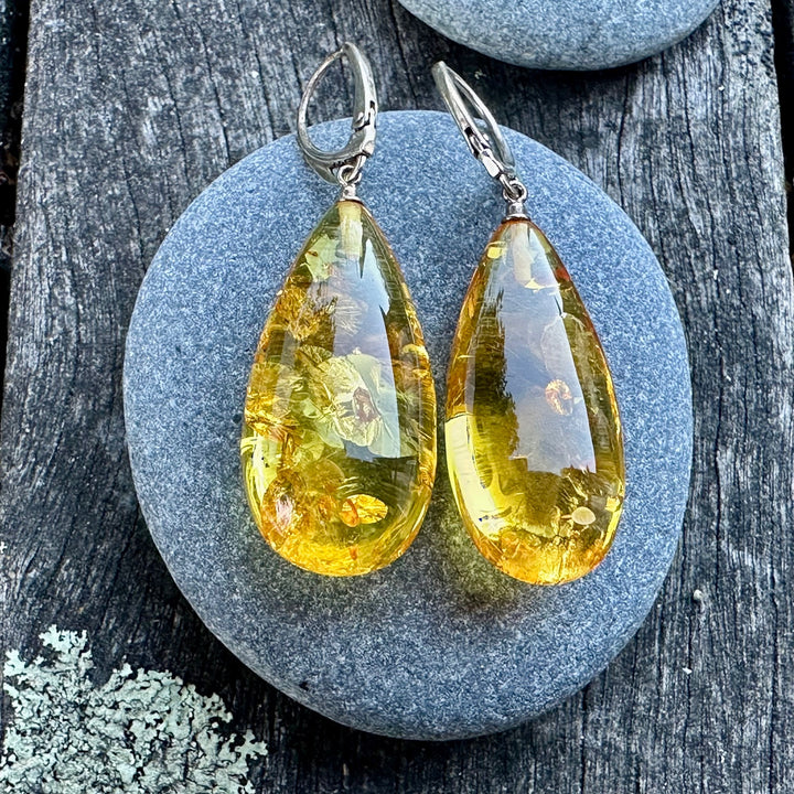 Baltic amber drop earrings